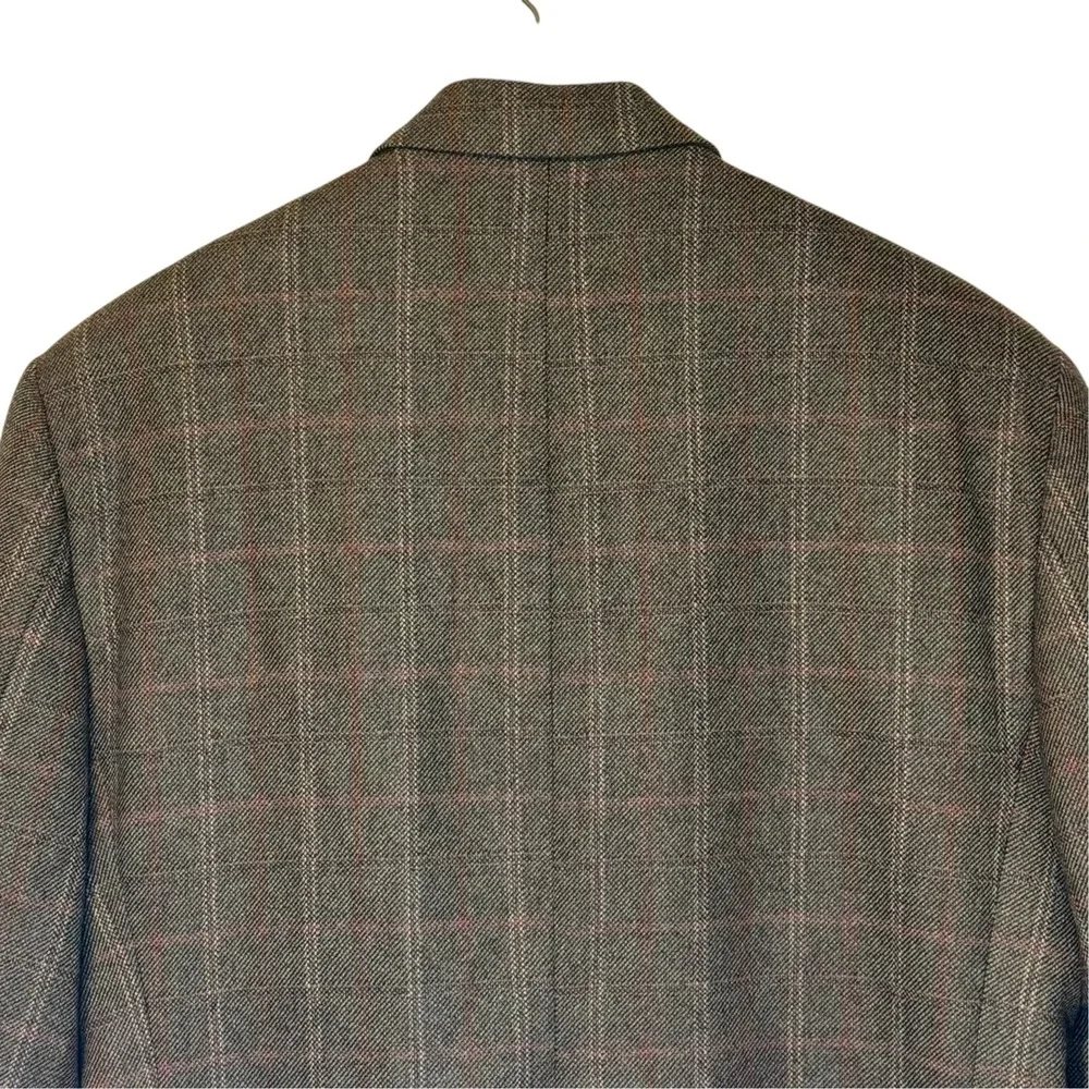 Angelo Nardelli Mens Sport Coat Plaid Check Lined Jacket Wool Cashmere 44R Italy
